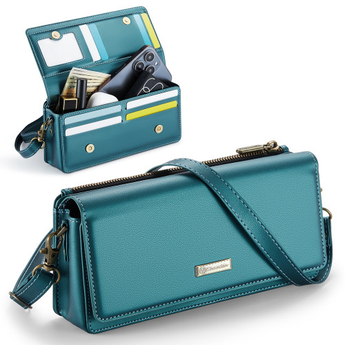 CaseMe ME30 Max Multifunctional Large-Capacity Shoulder Crossbody Phone Bag - Blue Green
